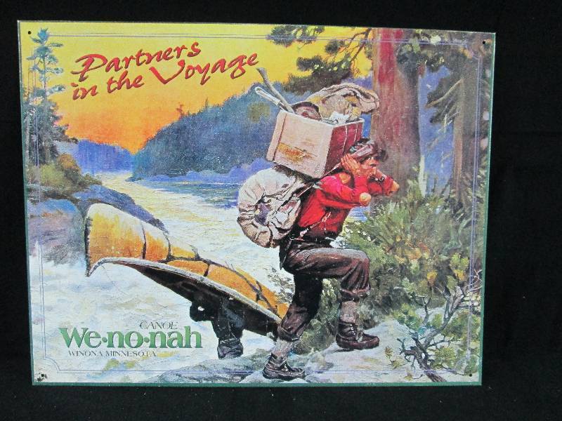 lot 204 image: We-no-nah Canoe Collectable Tin Sign