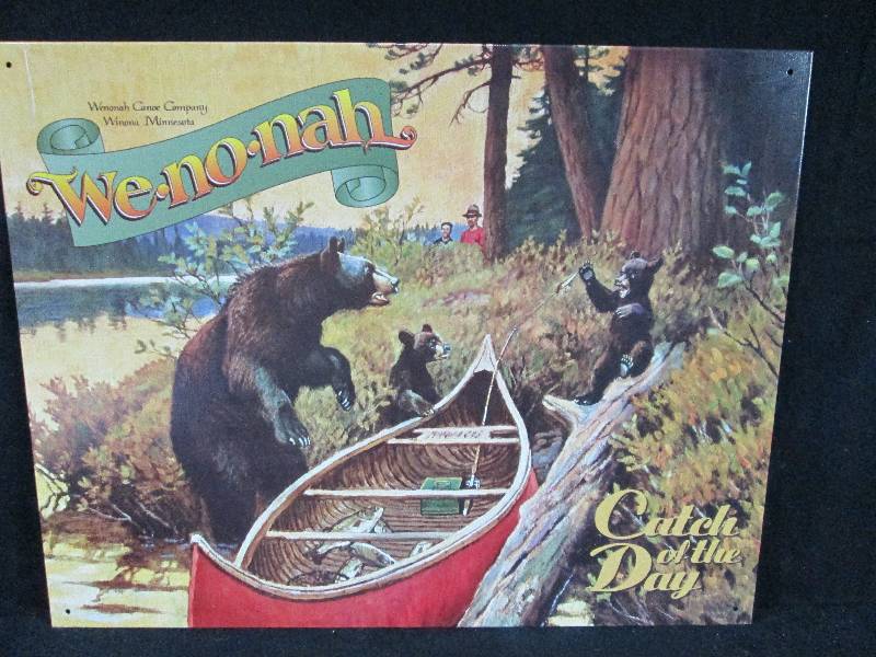 lot 205 image: We-no-nah Canoe Collectable Tin Sign