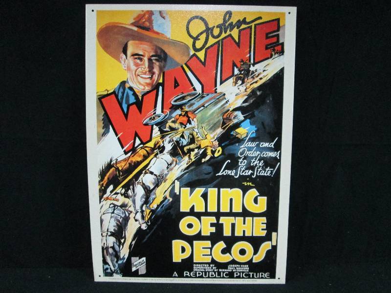 lot 209 image: John Wayne Collectable Tin Sign
