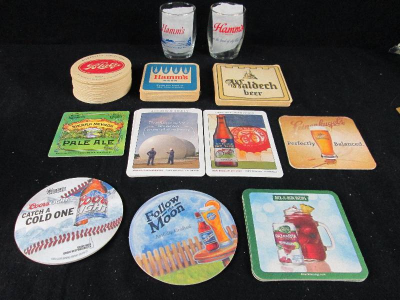 lot 219 image: Hamms Beer Glasses and collectable Coasters