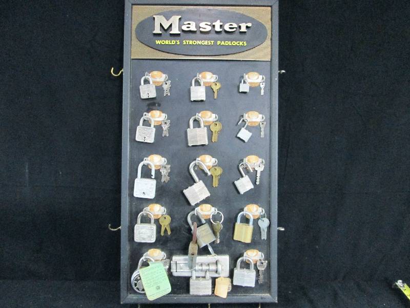lot 235 image: Master Lock Display With Locks & Keys
