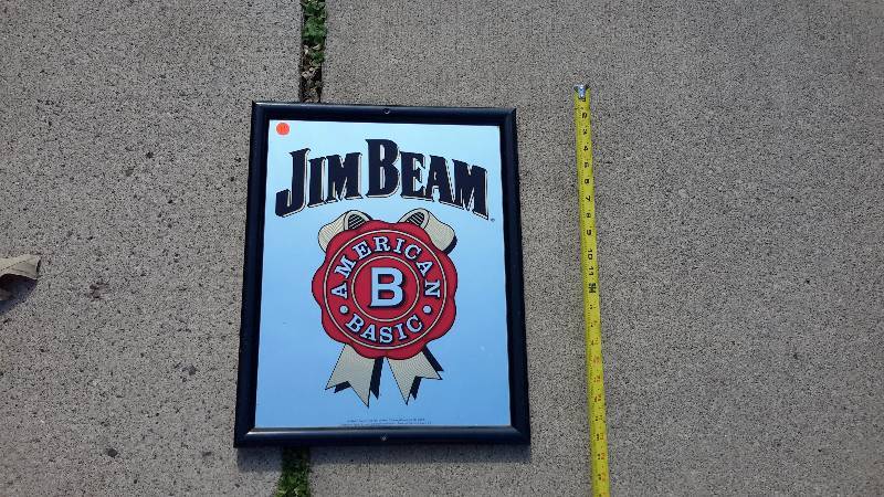 Framed Jim Beam mirror American classic