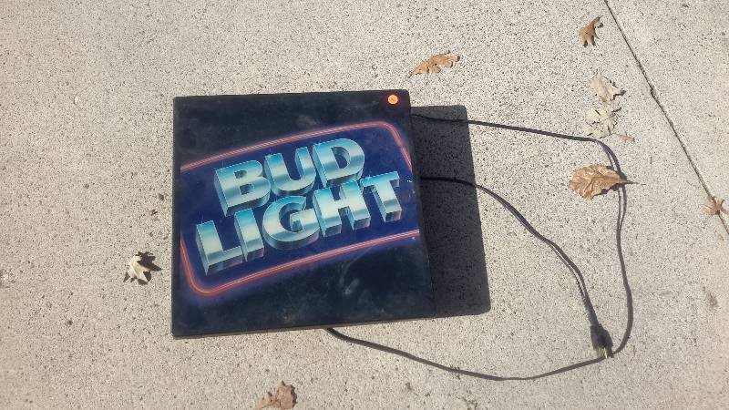 A light up Bud Light sign-vintage 1989