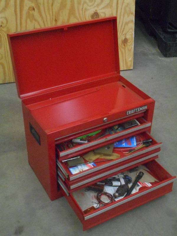 lot 3 image: Craftsman 5-Drawer Benchtop Tool Ch...