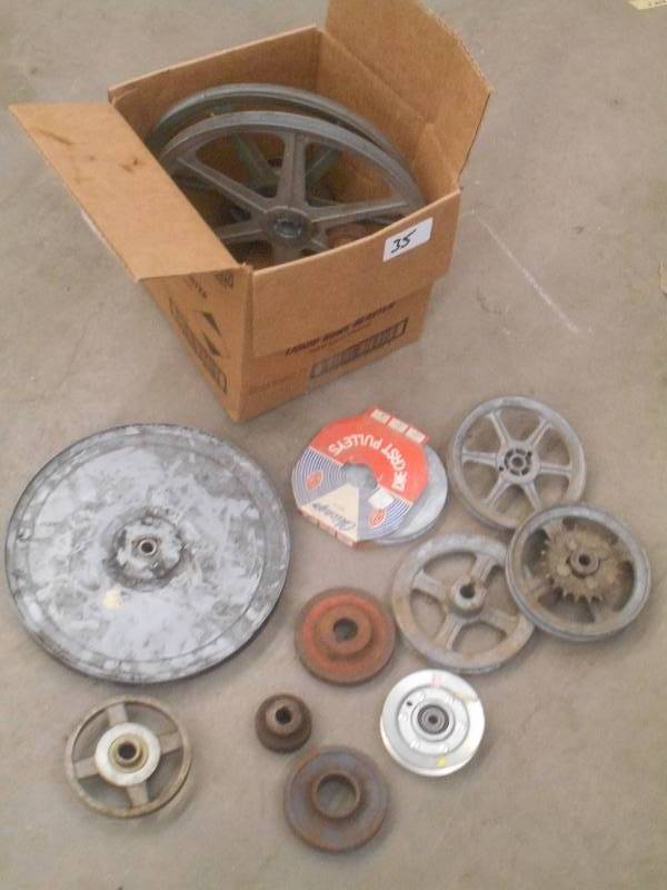 lot 35 image: Box Of Assorted Pulleys ...