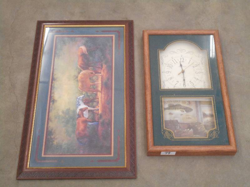 lot 79 image: (1) Sportsmans Display Clock & (1) ...