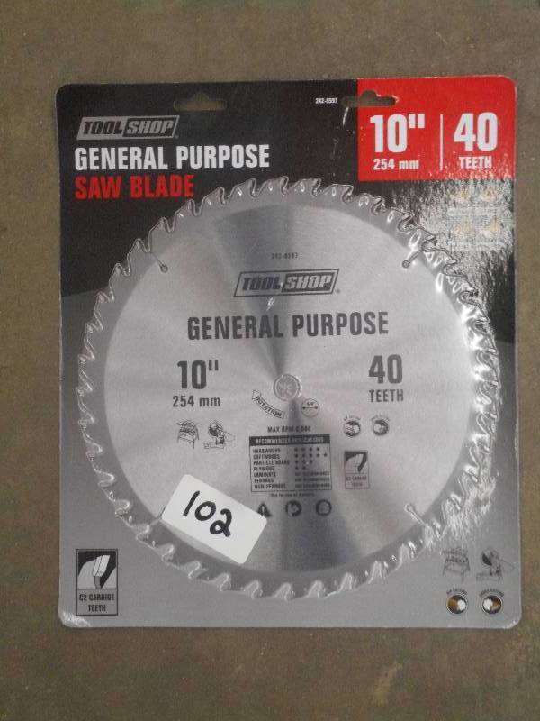 lot 102 image: New Tool Shop 10 Saw Blade ...