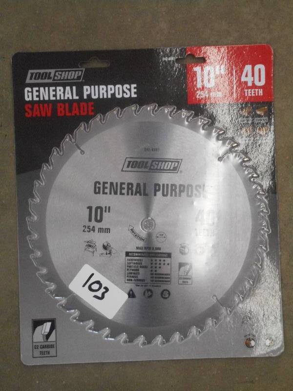 lot 103 image: New Tool Shop 10 Saw Blade ...