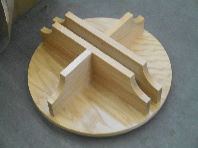 lot 107 image: (4) Unused Wooden Turn Tables, (1) ...