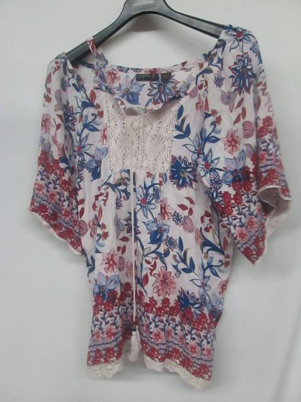 lot 67 image: Lola P Cold-Shoulder Print Top
