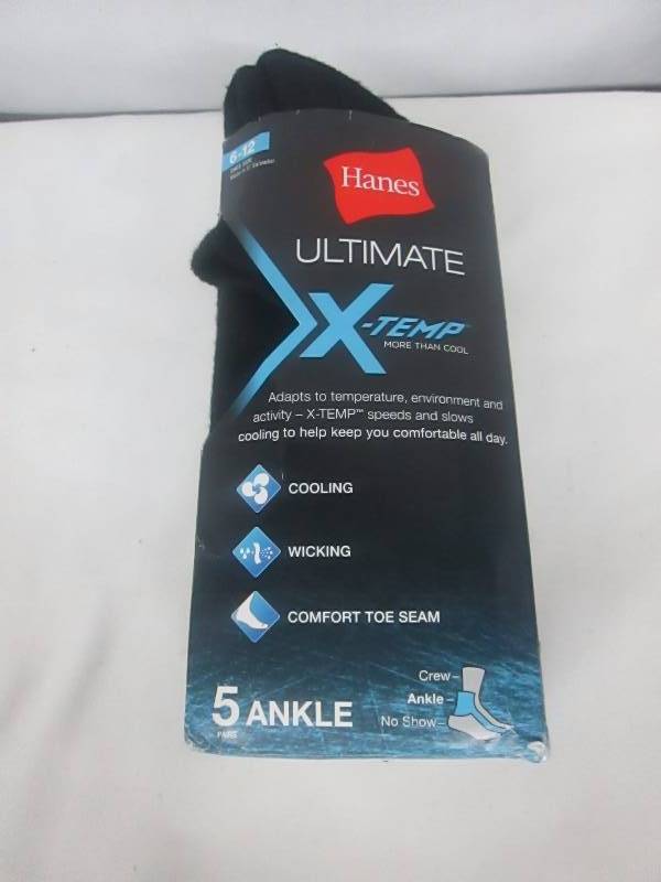 lot 78 image: Hanes Mens Ultimate X-Temp Ankle Socks