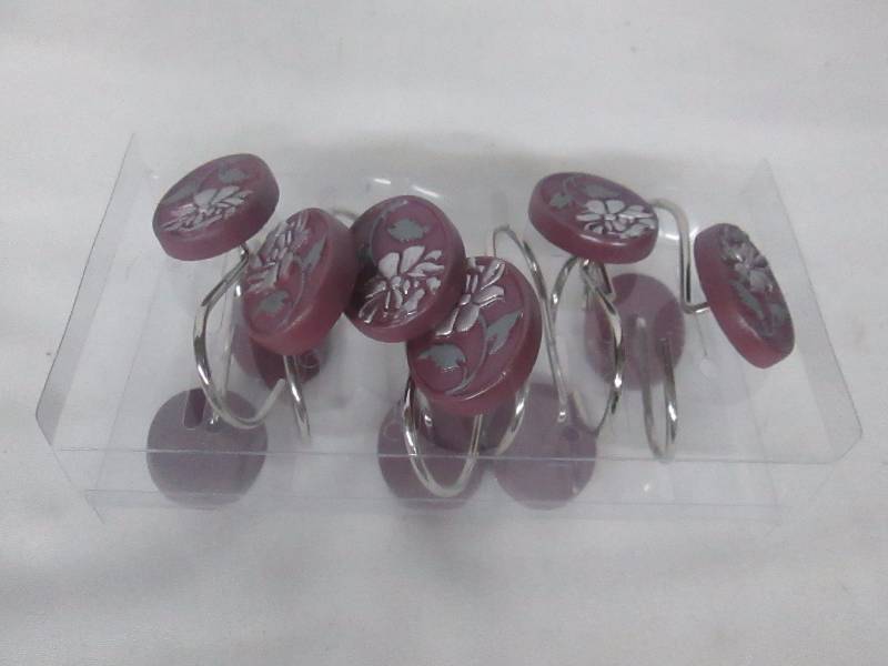 lot 73 image: Avanti Purple 12-pc. Shower Hooks