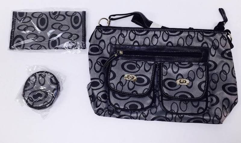 lot 65 image: New Black and Grey Handbag