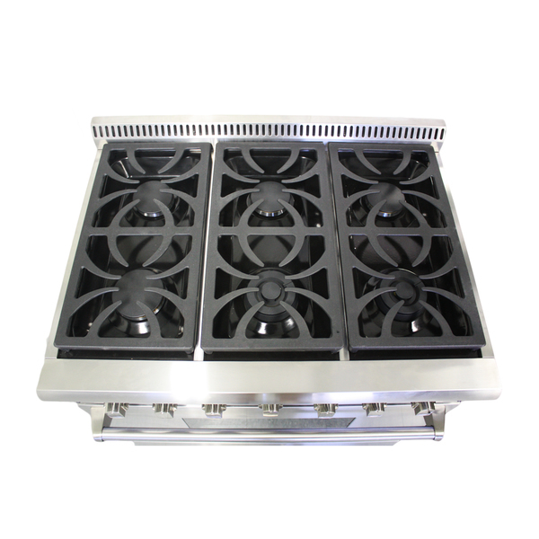 lot 80 image: NEW IN BOX - Thor Kitchen Professional Style 36-inch Gas Range with 6 Burners