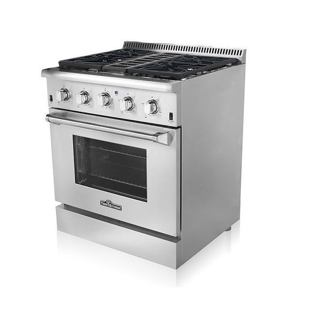lot 81 image: NEW IN BOX - Thor Kitchen 30-inch Stainless Steel Professional Gas Range with 4 Burners