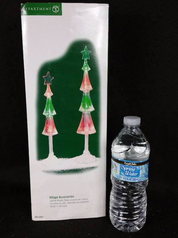 Dept 56 Village Accessories Lighted Acrylic Trees 56-53033