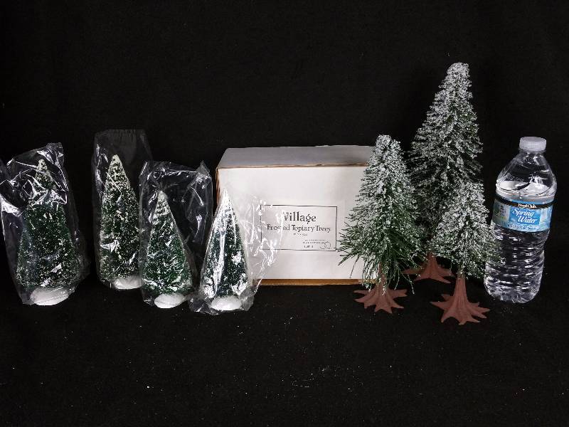 Dept 56 Village Accessories Frosted Topiary Trees 5201-9