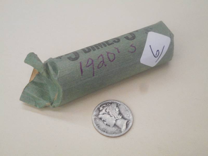 Partial Roll Of 1920s Silver Dimes...