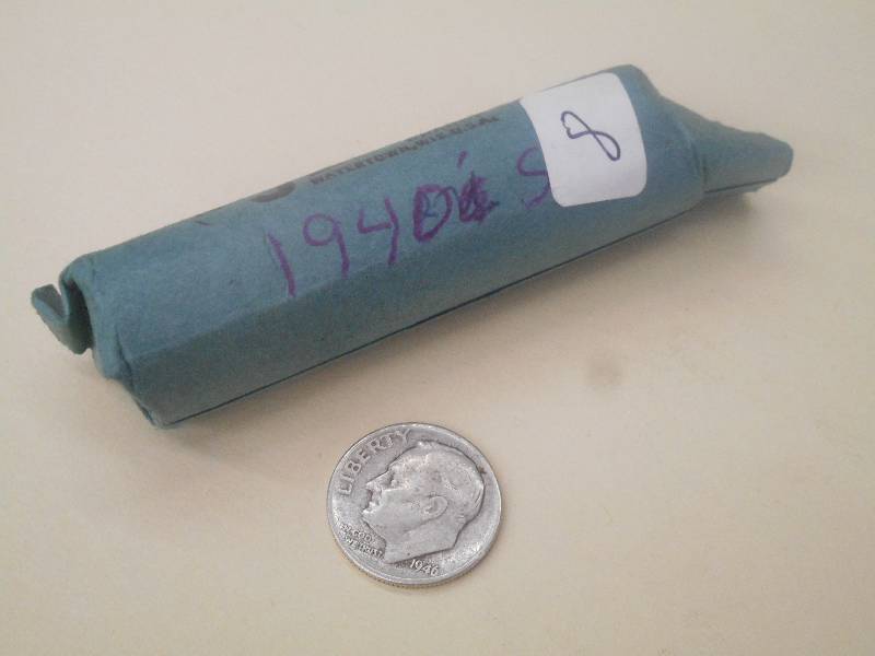 Partial Roll Of 1940s Silver Dimes...