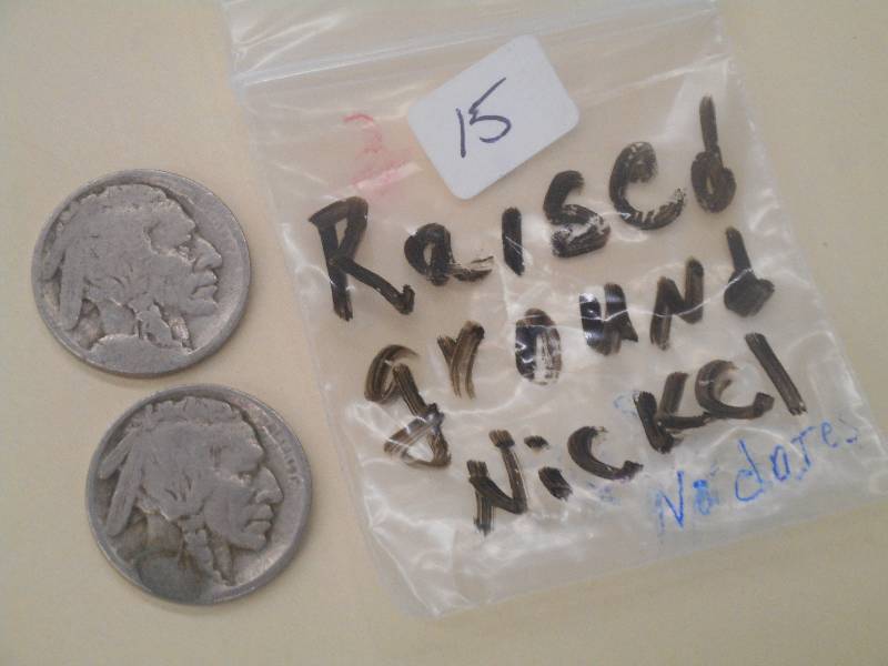 (2) Raised Ground Buffalo Nickels, ...