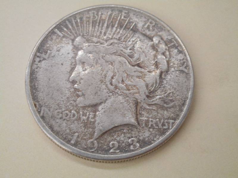 1923-D Peace Silver Dollar, 90% Sil...