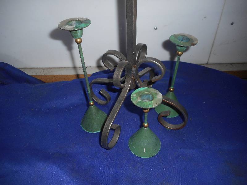 4 METAL CANDLE HOLDERS