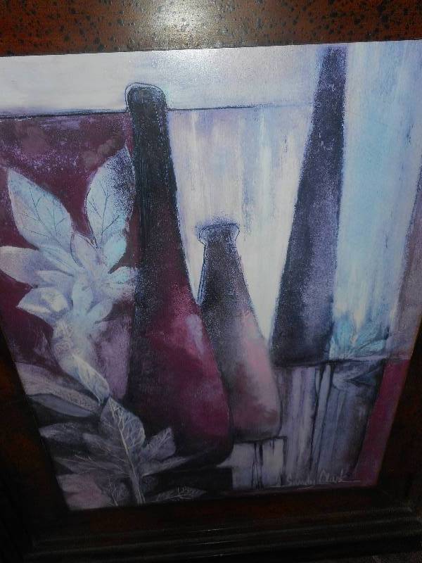 METAL FRAMED WINE BOTTLE PICTURE