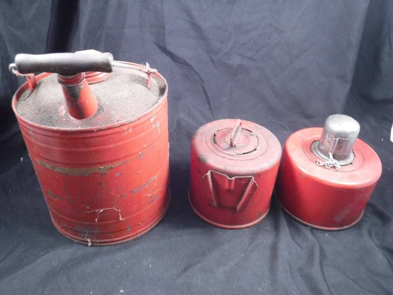 lot 51 image: Vintage Kerosene Road Flares and Gas Can