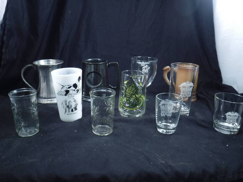 lot 56 image: Vintage Tumblers, Steins, Mugs, and Glasses