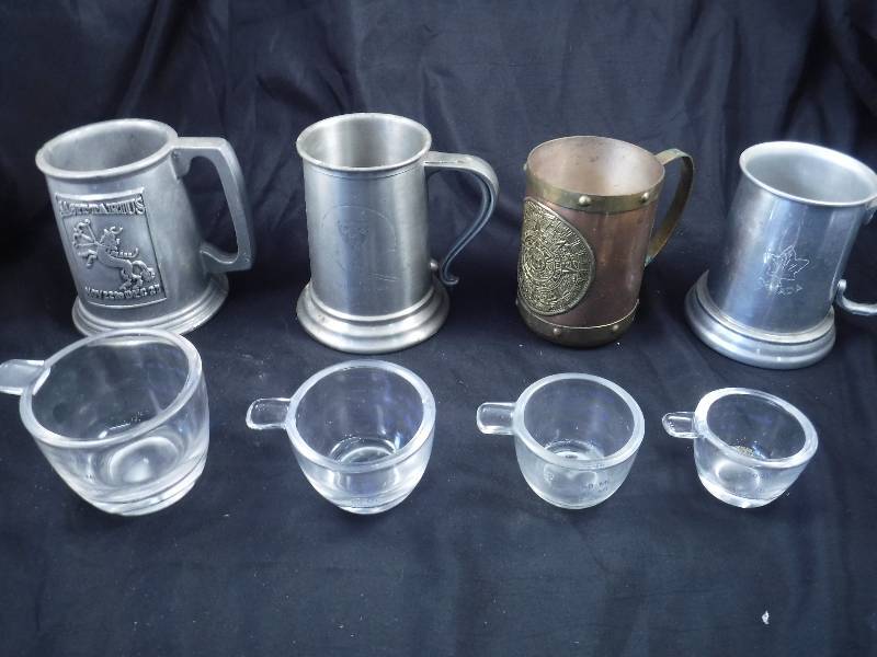 lot 2 image: Vintage Metal Mugs & Measuring Cups