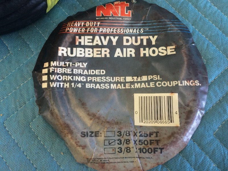 lot 54 image: Heavy Duty Rubber Air Hose  38 x 50ft  500 psi   NEW