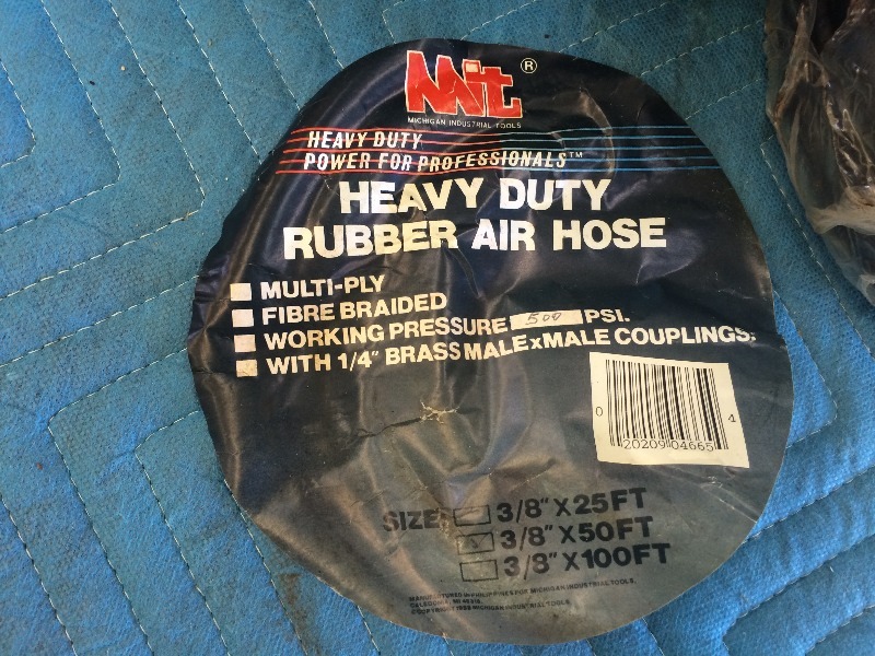 lot 68 image: Heavy Duty Rubber Air Hose  38 x 50ft  500 psi   NEW   lot of 3