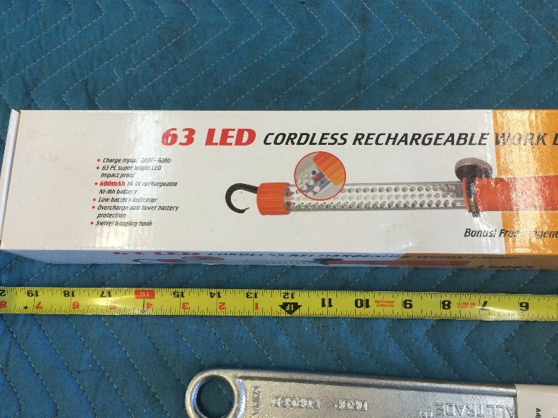 lot 71 image: 63 LED Cordless Work Light  includes 15 adjustable wrench   NEW  lot of 2