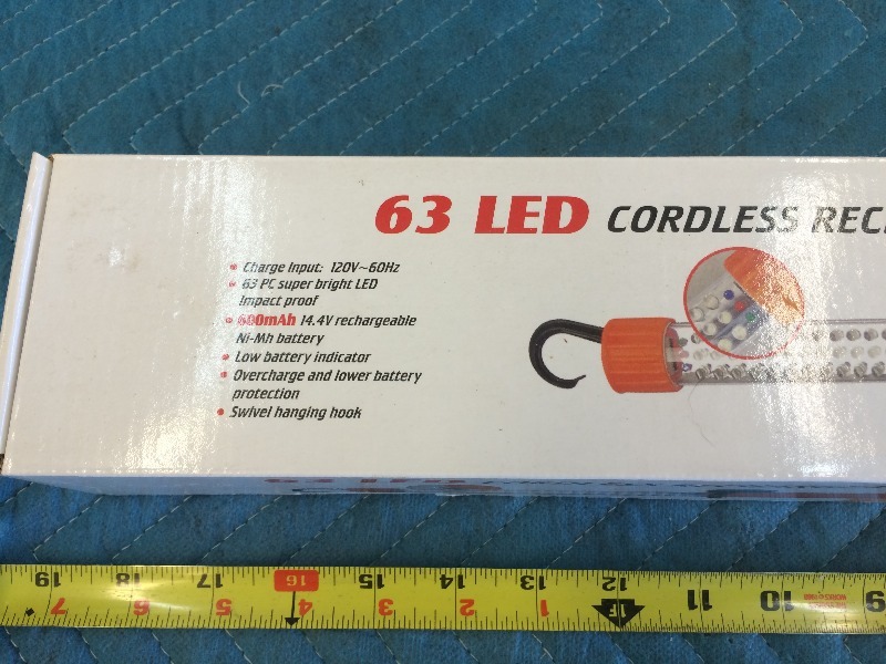 lot 72 image: 63 LED Cordless Work Light  includes 15 adjustable wrench   NEW  lot of 2