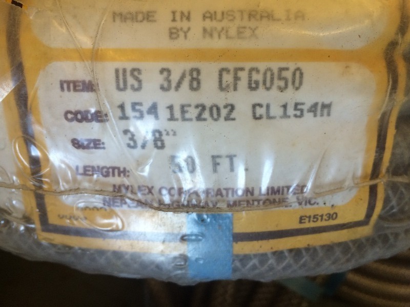 lot 99 image: NYLEX Hydraulic Hose  38 x 50   Never Used   Lot of 12