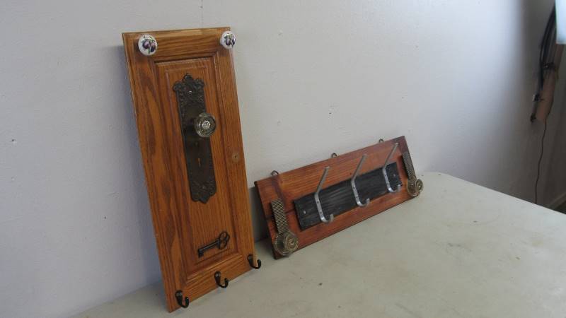 2 Handmade Hat Racks wVintage Hardware