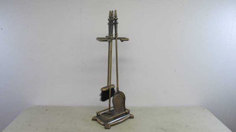 Vintage Solid Brass Fireplace Tools
