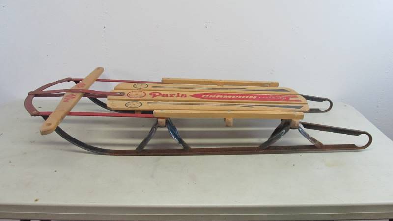 Vintage Paris Fastback Wooden Sled