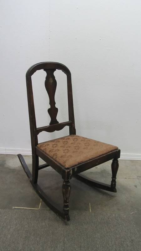 Antique Upholstered Rocking Chair