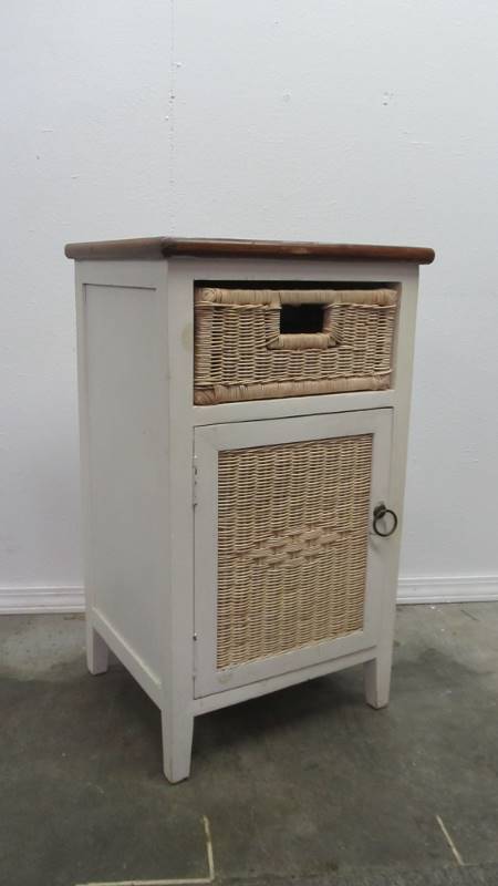 Wood & Wicker Table wCabinet