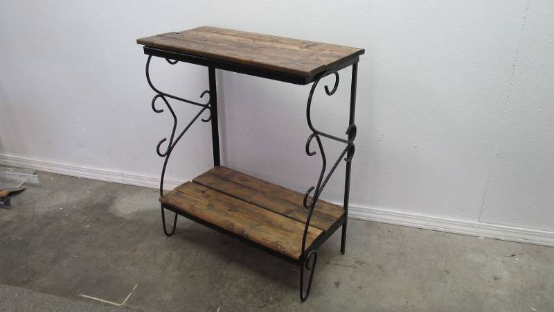 Wrought Iron & Wood Shelf