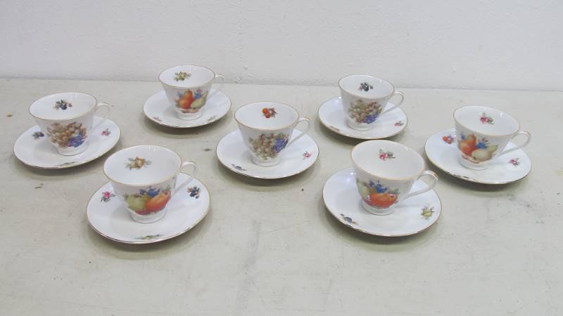 Set of Vintage German Teacups & Saucers