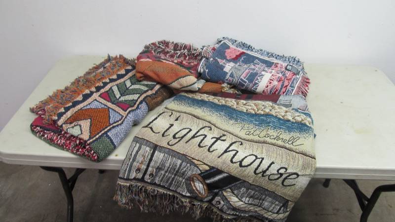 Lot of 4 Woven Blankets