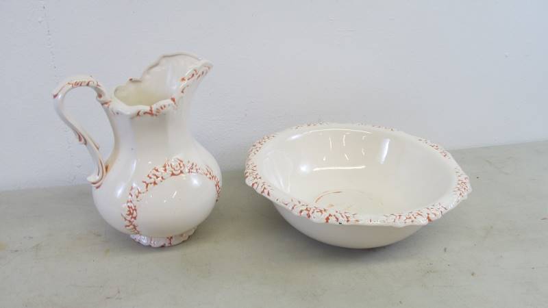 Vintage Porcelain Pitcher & Bowl Set