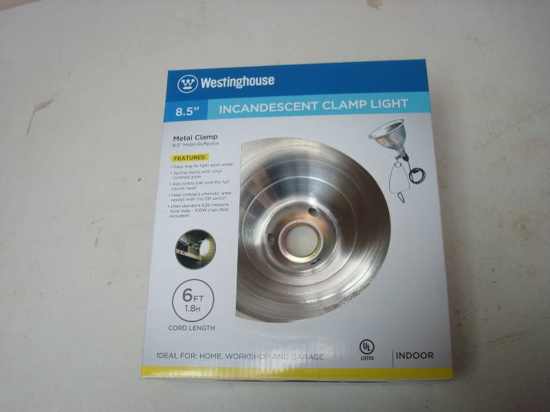 lot 3 image: One Westinghouse Incandescent Clamp Lamp, New