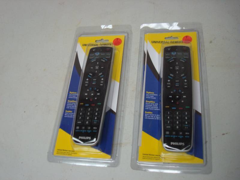 lot 33 image: Pair Of Philips 7 Way Universal Remote, New