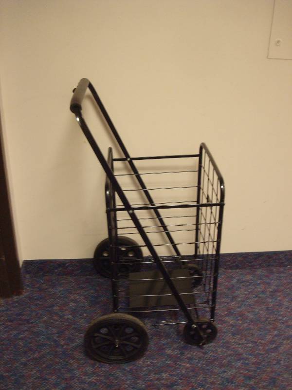 lot 60 image: Folding Rolling Cart, Used, Works, Tear In Handle Padding