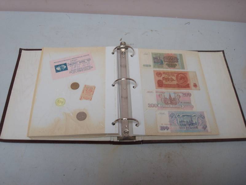 lot 66 image: Someones Russian Scrap Book, Some Russian Money