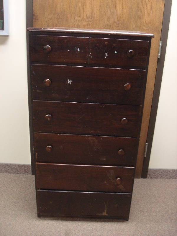 lot 78 image: Wood Tall Dresser, Used, Shows Wear