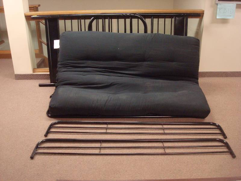 lot 93 image: Futon Bunk Bed, Used, Needs To Be Put Together, Screws Are Taped To Bar